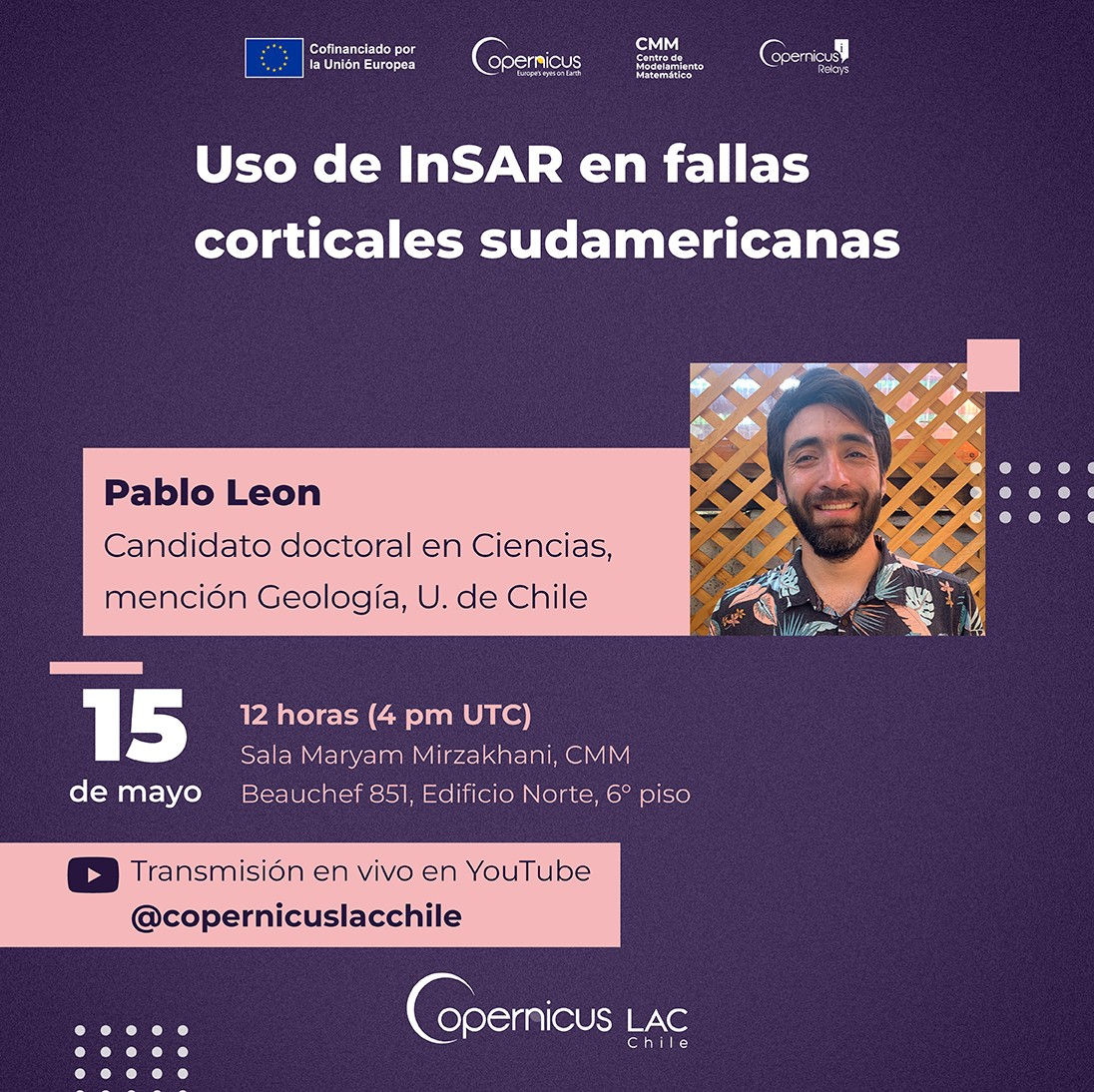 Seminario de Copernicus Chile sobre el uso de InSAR en fallas corticales sudamericanas