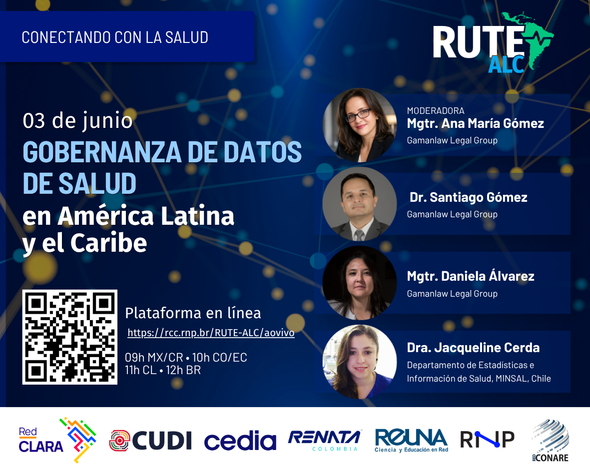 3 de junio: RUTE-ALC invita a la comunidad académica y científica interesada o integrante del área de Salud a dialogar sobre gobernanza de datos en América Latina y el Caribe