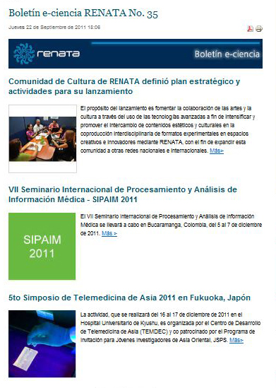 Boletín e-ciencia RENATA 35
