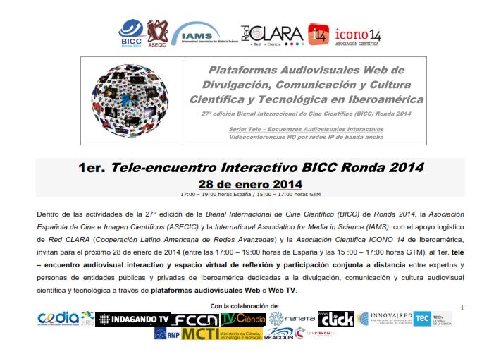 1er. Tele-encuentro Interactivo BICC Ronda 2014